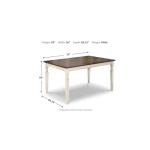 Whitesburg Cottage Dining Table for 6, Brown/White