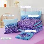 Purple Tie Dye Twin Bedding Set for Girls