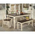 Whitesburg Cottage Dining Table for 6, Brown/White