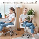 Stylish Adjustable White Mid-Back Office Chair