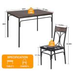 VECELO Compact Kitchen Table Set with 4 Chairs