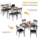 VECELO Compact Kitchen Table Set with 4 Chairs
