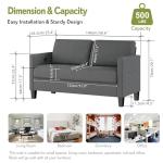 Cozy Grey Loveseat Sofa for Small Spaces