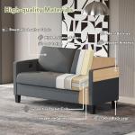 Cozy Grey Loveseat Sofa for Small Spaces