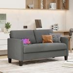 Cozy Grey Loveseat Sofa for Small Spaces
