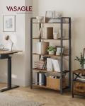 VASAGLE 5-Tier Industrial Bookshelf in Rustic Brown