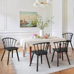 Set of 4 Black Farmhouse Dining Chairs