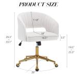 Velvet Swivel Desk Chair with Gold Base