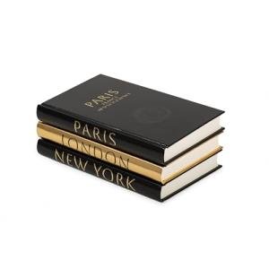 Stylish Black and Gold Decorative Faux Books Set