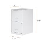 Lorell White 2-Drawer File Cabinet 14.2"x18"x24.5