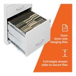 Lorell White 2-Drawer File Cabinet 14.2"x18"x24.5