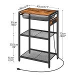 Industrial Tall End Table with Metal Basket