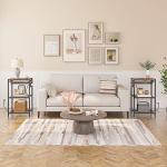 Industrial Tall End Table with Metal Basket