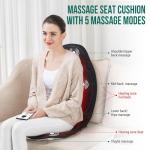 Snailax Heated Vibration Back Massager Seat Cushion