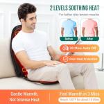 Snailax Heated Vibration Back Massager Seat Cushion