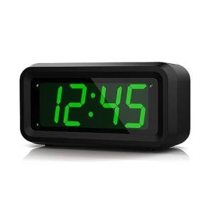 Compact Green LED Digital Wall Clock