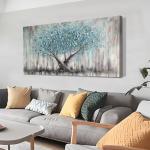 Teal Blue Tree of Life Canvas Wall Art