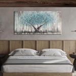 Teal Blue Tree of Life Canvas Wall Art