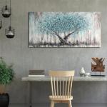 Teal Blue Tree of Life Canvas Wall Art