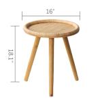 Boho Rattan Round Coffee Table for Living Room