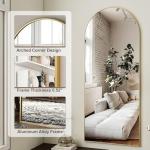 Gold Arched Full Length Leaning Mirror 64"x21