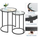 Yaheetech Black Round Nesting End Table Set