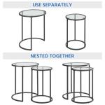 Yaheetech Black Round Nesting End Table Set