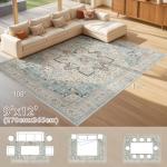 Aqua Multi 9x12 Washable Boho Area Rug