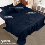 Navy Queen Bed Sheets Set - 4 Pieces