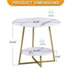 Modern Round Accent Side Table with Metal Frame