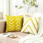 Set of 4 Yellow Geometric Throw Pillow Covers