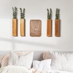 Wood Wall Planters with Faux Eucalyptus - 4 Pack
