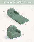 Kids 2-in-1 Soft Couch and Lounger in Green