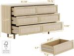 Angel Sar 51" Rattan 6 Drawer Dresser