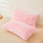 Pink Fluffy Faux Fur Comforter Set – Queen