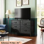 Charcoal Black 5-Drawer Wide Dresser with Organizers