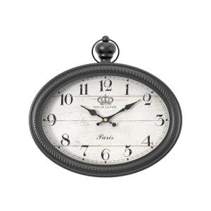 Retro Oval Black Wall Clock for Home Decor
