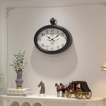 Retro Oval Black Wall Clock for Home Decor