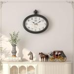 Retro Oval Black Wall Clock for Home Decor