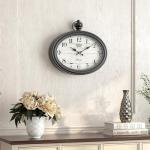 Retro Oval Black Wall Clock for Home Decor
