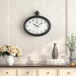 Retro Oval Black Wall Clock for Home Decor