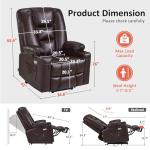 MCombo Large Power Lift Recliner with Massage & Heat