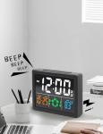 Sleek LED Alarm Clock with USB Charger