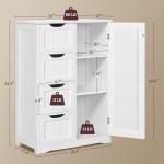 White Wooden Storage Cabinet with Drawers & Cupboard