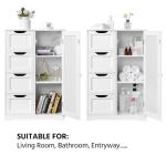 White Wooden Storage Cabinet with Drawers & Cupboard