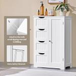 White Wooden Storage Cabinet with Drawers & Cupboard
