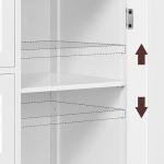 White Wooden Storage Cabinet with Drawers & Cupboard