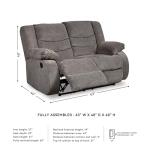Tulen Modern Dark Gray Reclining Loveseat