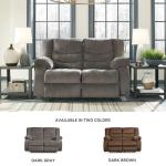Tulen Modern Dark Gray Reclining Loveseat