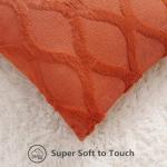 Rust Faux Fur Throw Pillow Covers - Set of 2